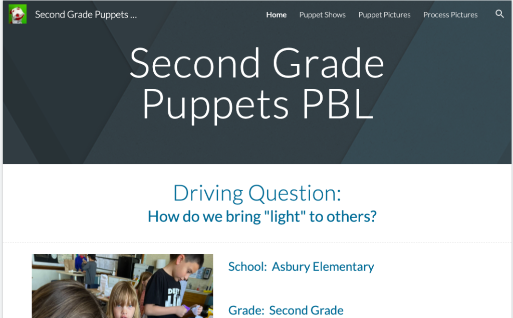 Second Grade Puppets PBL Website
