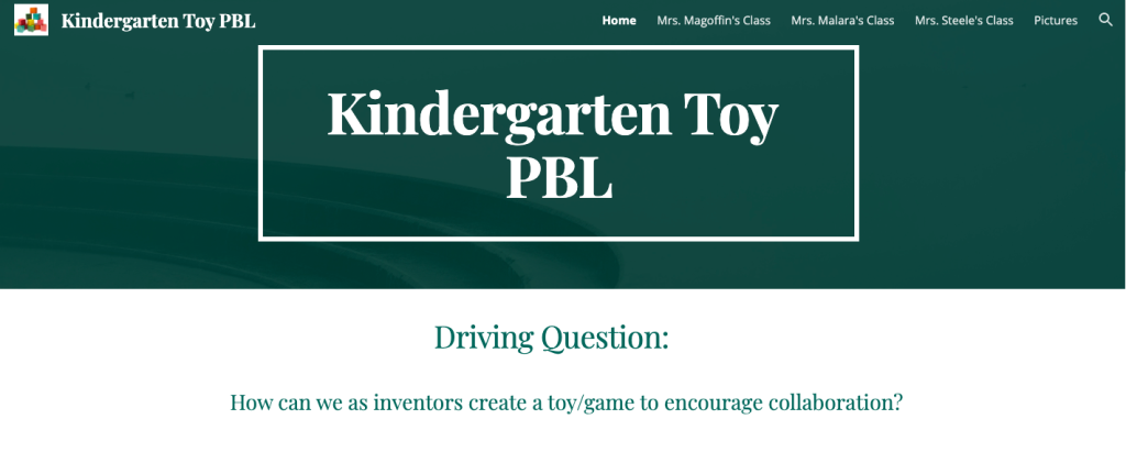 Kindergarten Toy PBL Website
