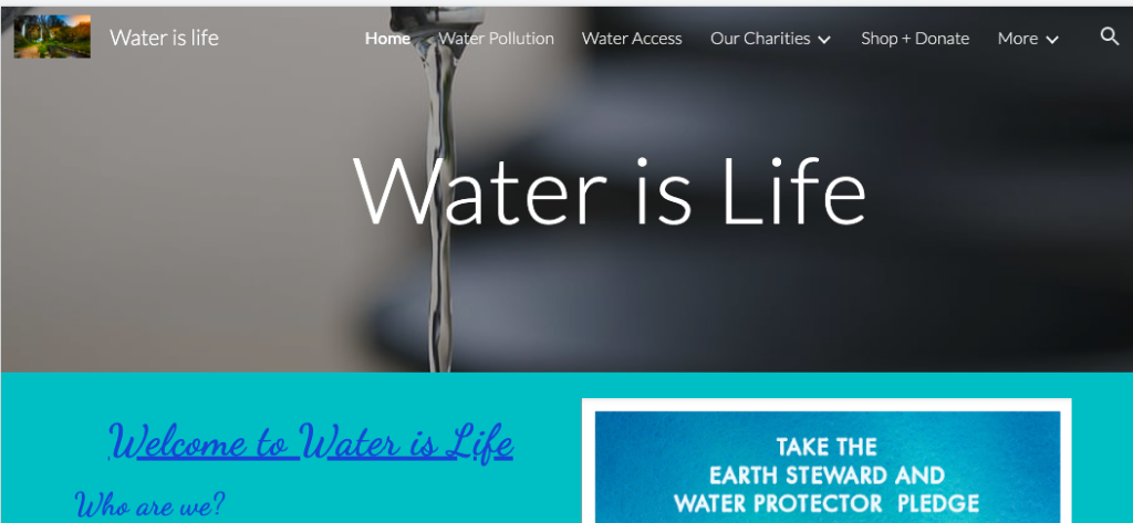 Water is Life PBL Website
