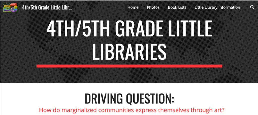 4th/5th Grade Little Libraries PBL Website picture